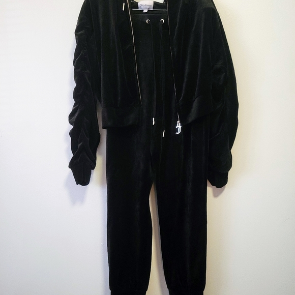 Auth Juicy Couture velour jogger track pants, sz L - Picture 3 of 4
